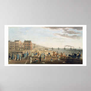 The Chain Pier at Brighton with Characters (etchin Poster