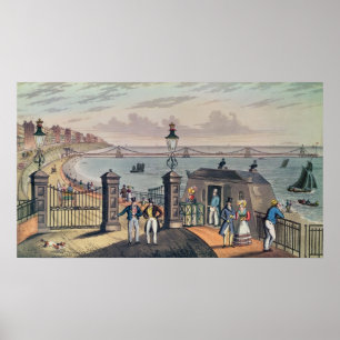 The Chain Pier on the front at Brighton Poster