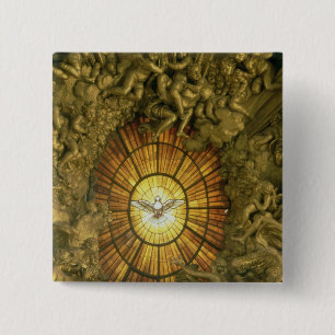 The chair of St.Peter 15 Cm Square Badge