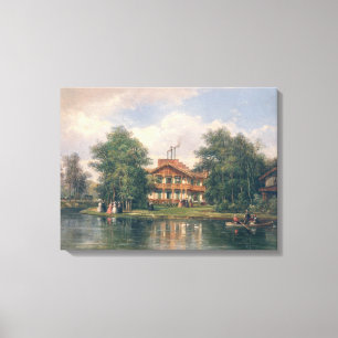 The Chalet with  Yellow Door in Bois de Canvas Print