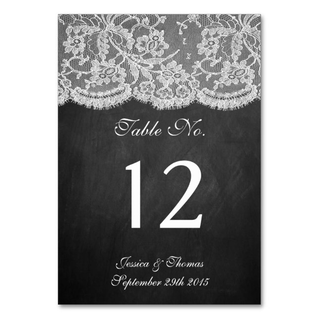 The Chalkboard & Lace Collection Table Number (Front)