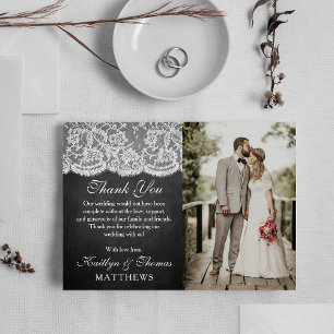 The Chalkboard & Lace Wedding Collection Photo Thank You Card