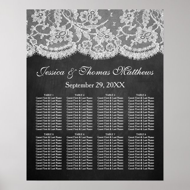 The Chalkboard & Lace Wedding Collection Poster (Front)