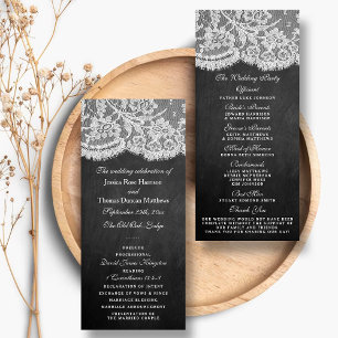 The Chalkboard & Lace Wedding Collection Programs Rack Card