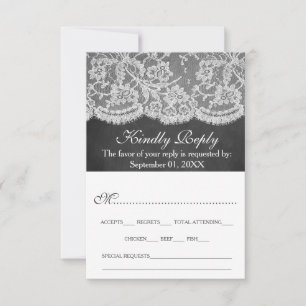 The Chalkboard & Lace Wedding Collection RSVP Card