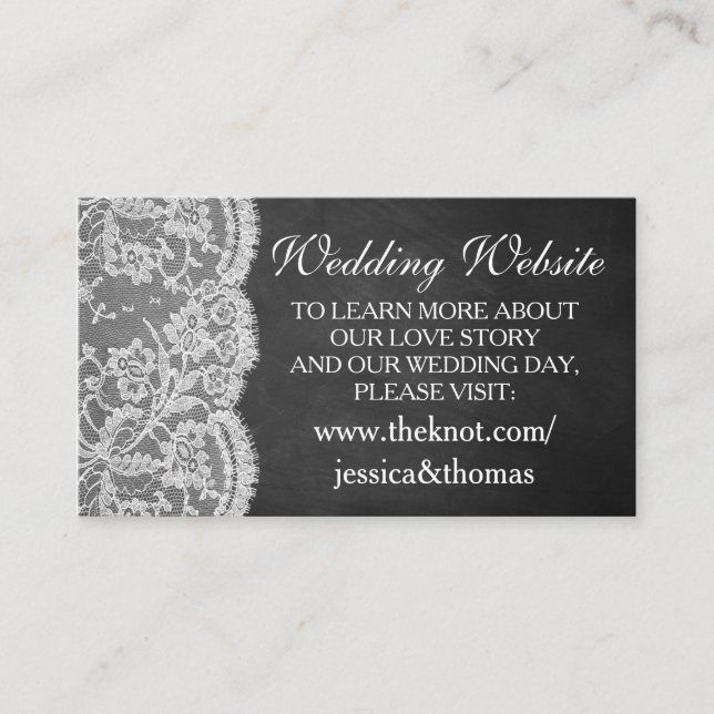 The Chalkboard & Lace Wedding Collection Website Enclosure Card (Front)