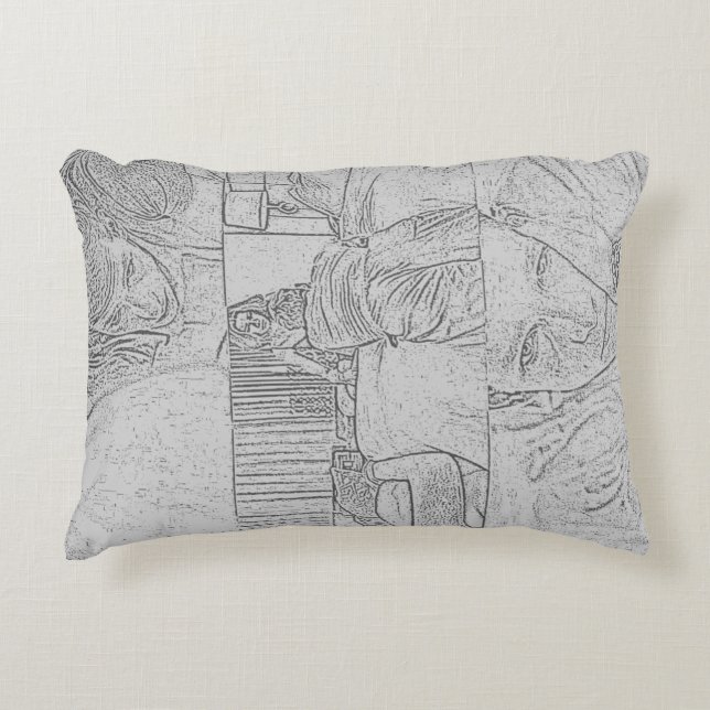 The Challengers Art and Tashi (Light Gray) Decorative Cushion (Front)
