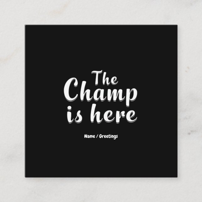  The Champ is Here Fantasy Football & Sports  Square Business Card (Front)