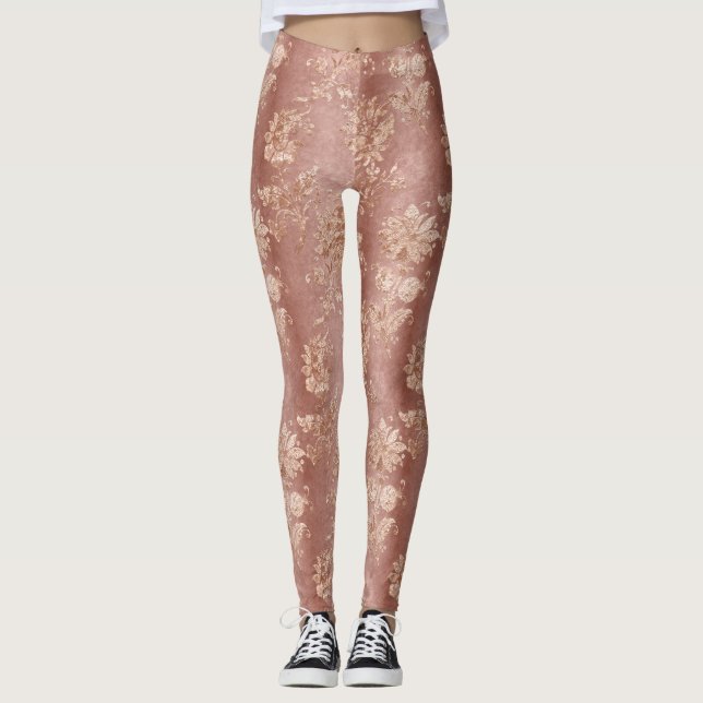 The Champagne Velvet  Series Design 4  Leggings (Front)