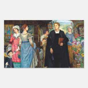 The Chance Meeting c. 1907 By Kate Elizabeth Bunce Rectangular Sticker