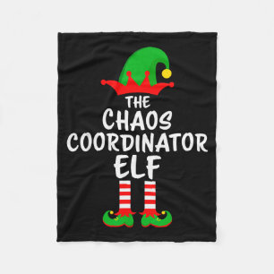 The Chaos Coordinator Elf Matching Family Christma Fleece Blanket