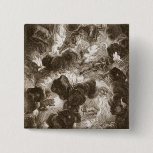 The Chaos, engraved by Bernard Picart (1673-1733), 15 Cm Square Badge