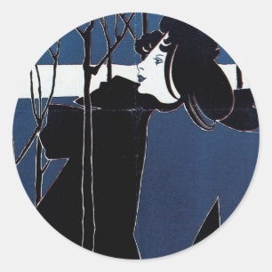 The Chap-Book ~ Blue Lady Classic Round Sticker