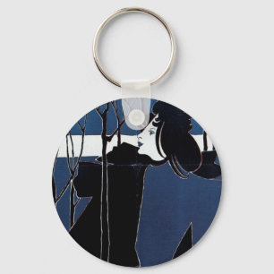 The Chap-Book ~ Blue Lady Key Ring