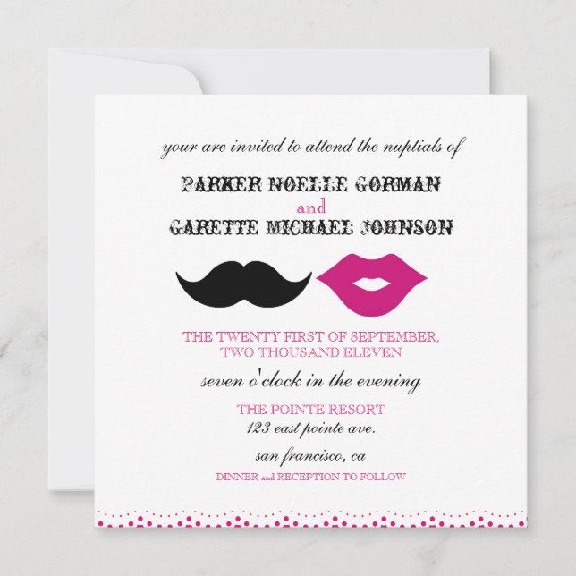 THE CHAPLIN - FUCSHIA INVITATION (Front)