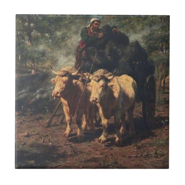 The Charcoal Burners by Rosa Bonheur Tile (Front)