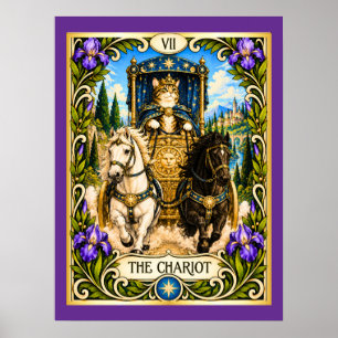 The Chariot Cat Tarot - Triumph and Willpower Poster