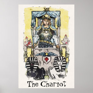 The Chariot Major Arcana Tarot Card Painting Poster