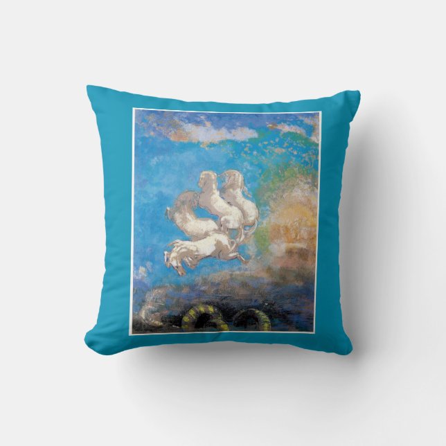 The Chariot of Apollo by Odilon Redon Cushion (Front)