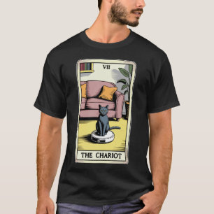 The Chariot Robot Vacuum Cleaner Cat Funny Tarot C T-Shirt