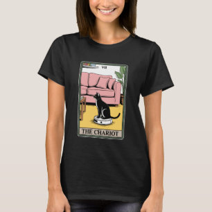 The Chariot Tarot Card Cat Robot Vacuum Cleaner Ca T-Shirt