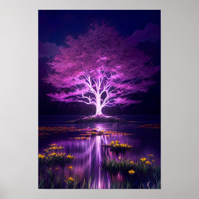 The Charismatic Purple Tree in the Swamp Poster (Front)