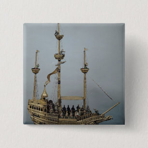 The Charles V automatic clock 15 Cm Square Badge