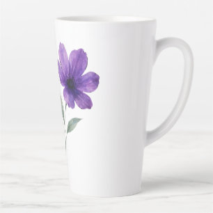 The charm of purple flowers latte mug