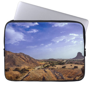 The charming beauty of desert nature under a blue  laptop sleeve