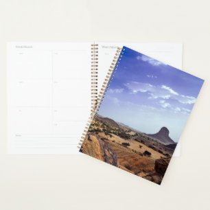 The charming beauty of desert nature under a blue planner