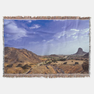 The charming beauty of desert nature under a blue throw blanket