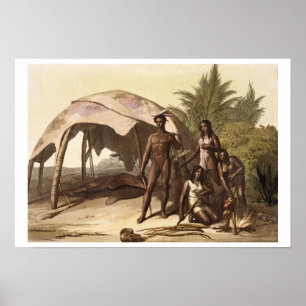 The Charrua Indians of Uruguay (colour litho) Poster