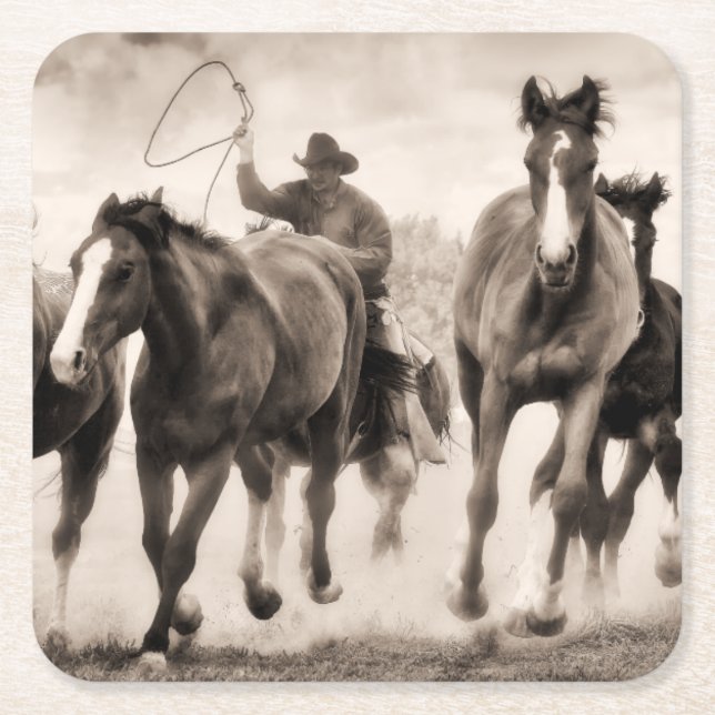 The Chase I Square Paper Coaster (Front)