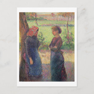 The Chat, c.1892 (oil on canvas) Postcard