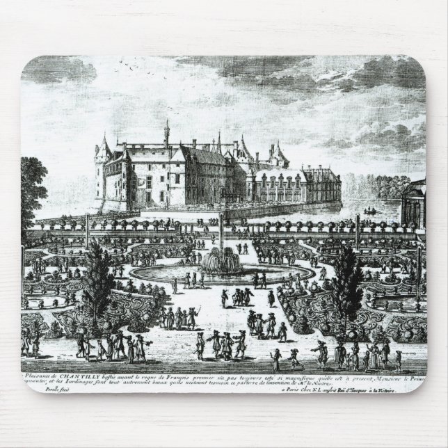 The Chateau de Chantilly and the gardens designed Mouse Pad (Front)