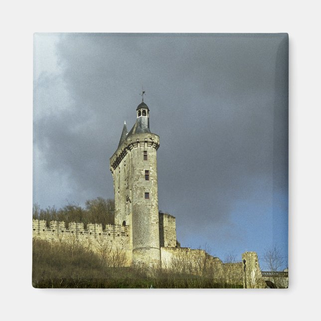 The Chateau de Chinon castletheis on a hilltop Magnet (Front)