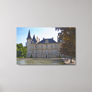 The Chateau Pichon Longueville Baron and pond Canvas Print