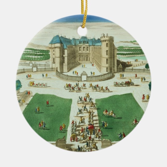 The Chateau Rambouillet, engraved by Antoine Aveli Ceramic Tree Decoration (Front)