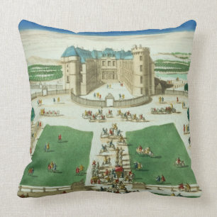 The Chateau Rambouillet, engraved by Antoine Aveli Cushion