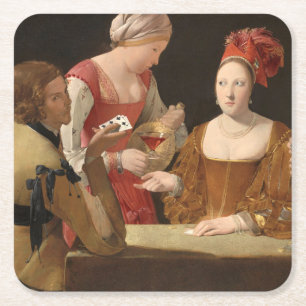 The Cheat with the Ace of Clubs, La Tour Square Paper Coaster