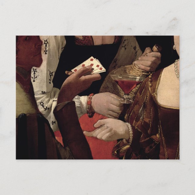 The Cheat with the Ace of Diamonds, detail of the Postcard (Front)