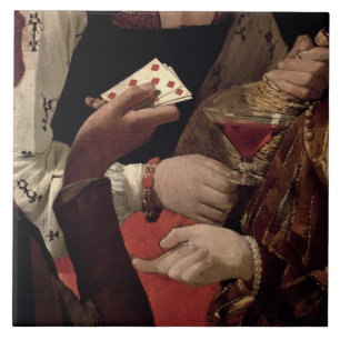 The Cheat with the Ace of Diamonds, detail of the Tile