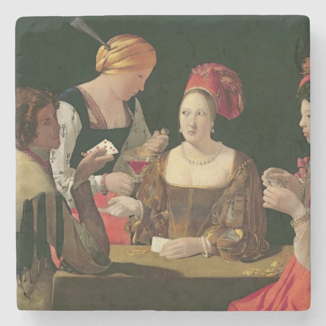 The Cheat with the Ace of Diamonds Stone Coaster (Front)