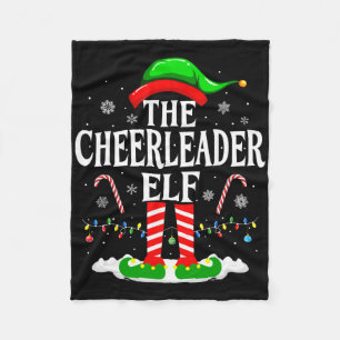 The Cheerleader Elf Xmas Cheerleading Christmas Ch Fleece Blanket