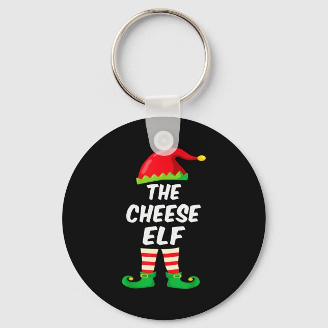The Cheese Elf Family Matching Funny Christmas Cos Key Ring (Front)