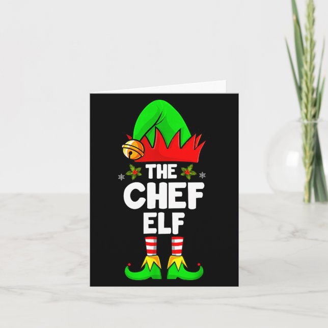 The Chef Elf Shirt Matching Family Chef Christmas  Card (Front)