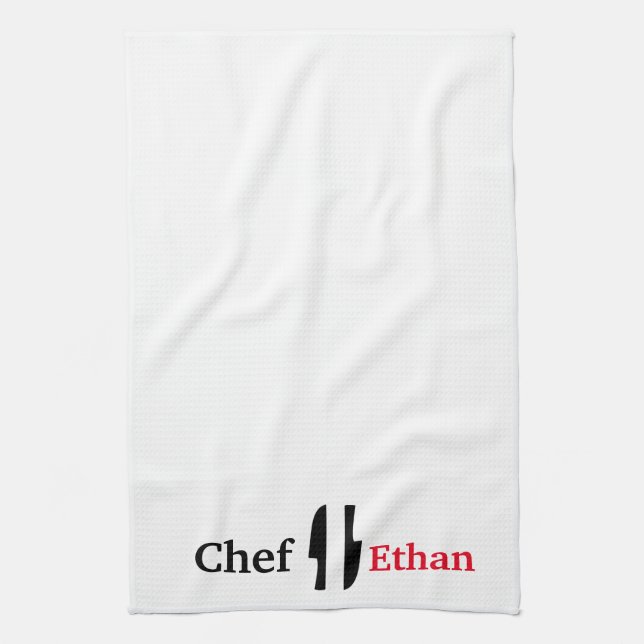 The Chef Personalised Kitchen Towel (Vertical)