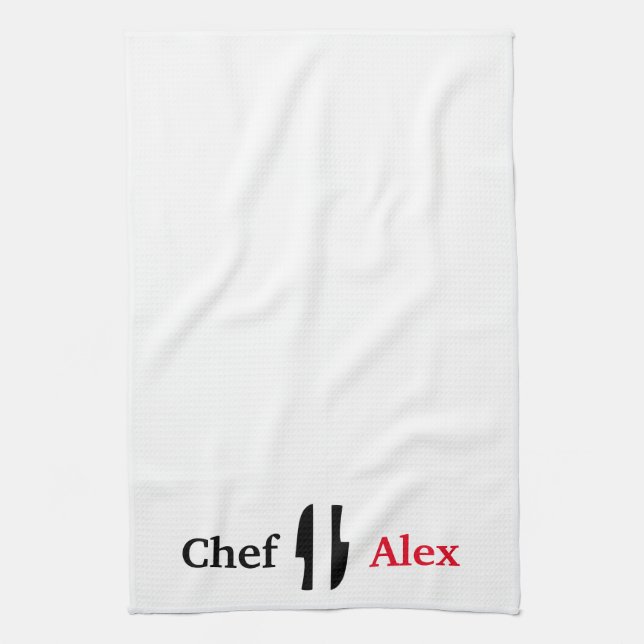 The Chef Personalised Kitchen Towel (Vertical)