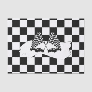 The Chequered Flag and Race Cars Reserved Tissue Paper