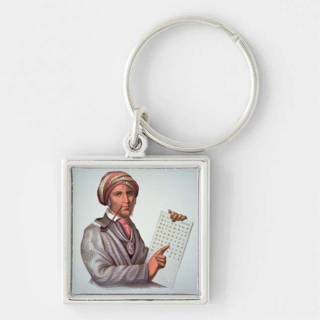 The Cherokee Scholar, Sequoyah (1776-1843) (colour Key Ring (Front)